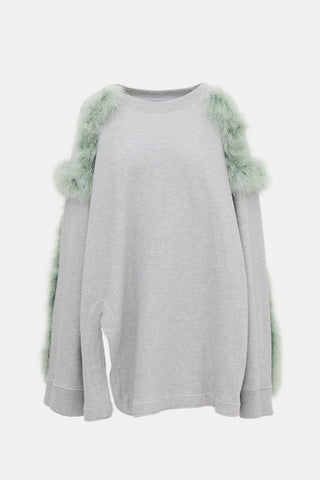 Dries Van Noten Oversized Marabou Feather Sweatshirt