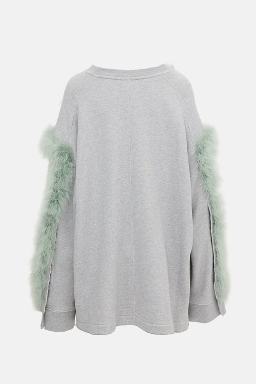 Dries Van Noten Oversized Marabou Feather Sweatshirt