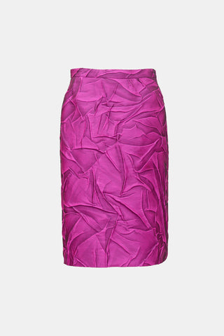 Dries Van Noten Satin Crinkle Skirt