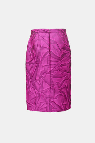 Dries Van Noten Satin Crinkle Skirt