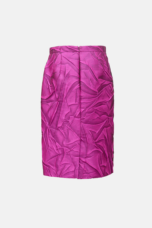 Dries Van Noten Satin Crinkle Skirt