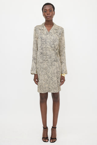 Dries Van Noten Satin Printed Wrap Dress