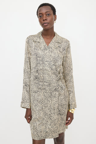 Dries Van Noten Satin Printed Wrap Dress