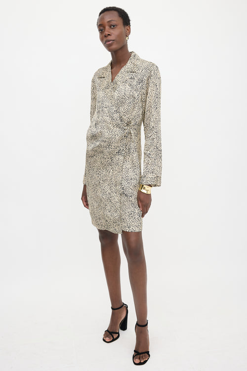 Dries Van Noten Satin Printed Wrap Dress