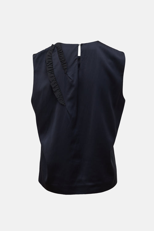 Dries Van Noten Satin Ruffled Top