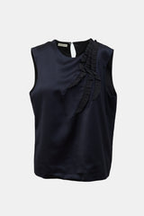 Dries Van Noten Satin Ruffled Top