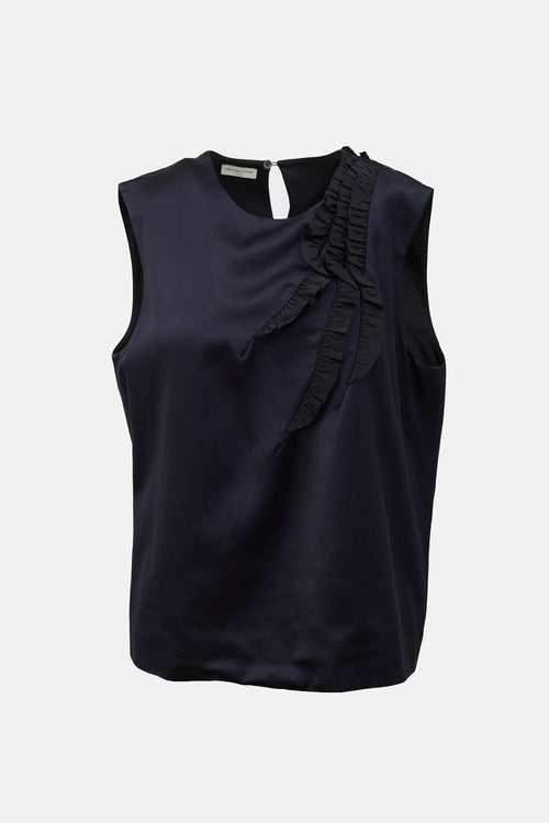 Dries Van Noten Satin Ruffled Top