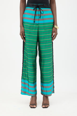 Dries Van Noten Satin Striped Pant
