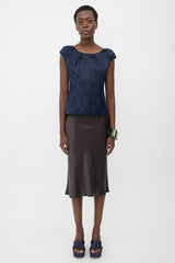 Dries Van Noten Silk Crinkled Satin Top