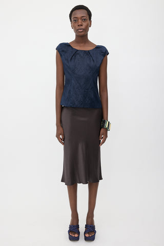 Dries Van Noten Silk Crinkled Satin Top