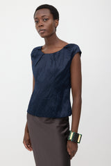Dries Van Noten Silk Crinkled Satin Top