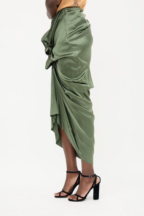 Dries Van Noten Silk Drape Skirt
