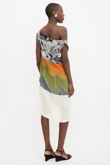 Dries Van Noten Silk Mixed Print Dress