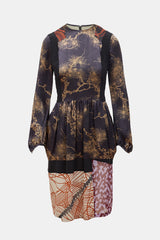 Dries Van Noten Silk Printed Patchwork Dress