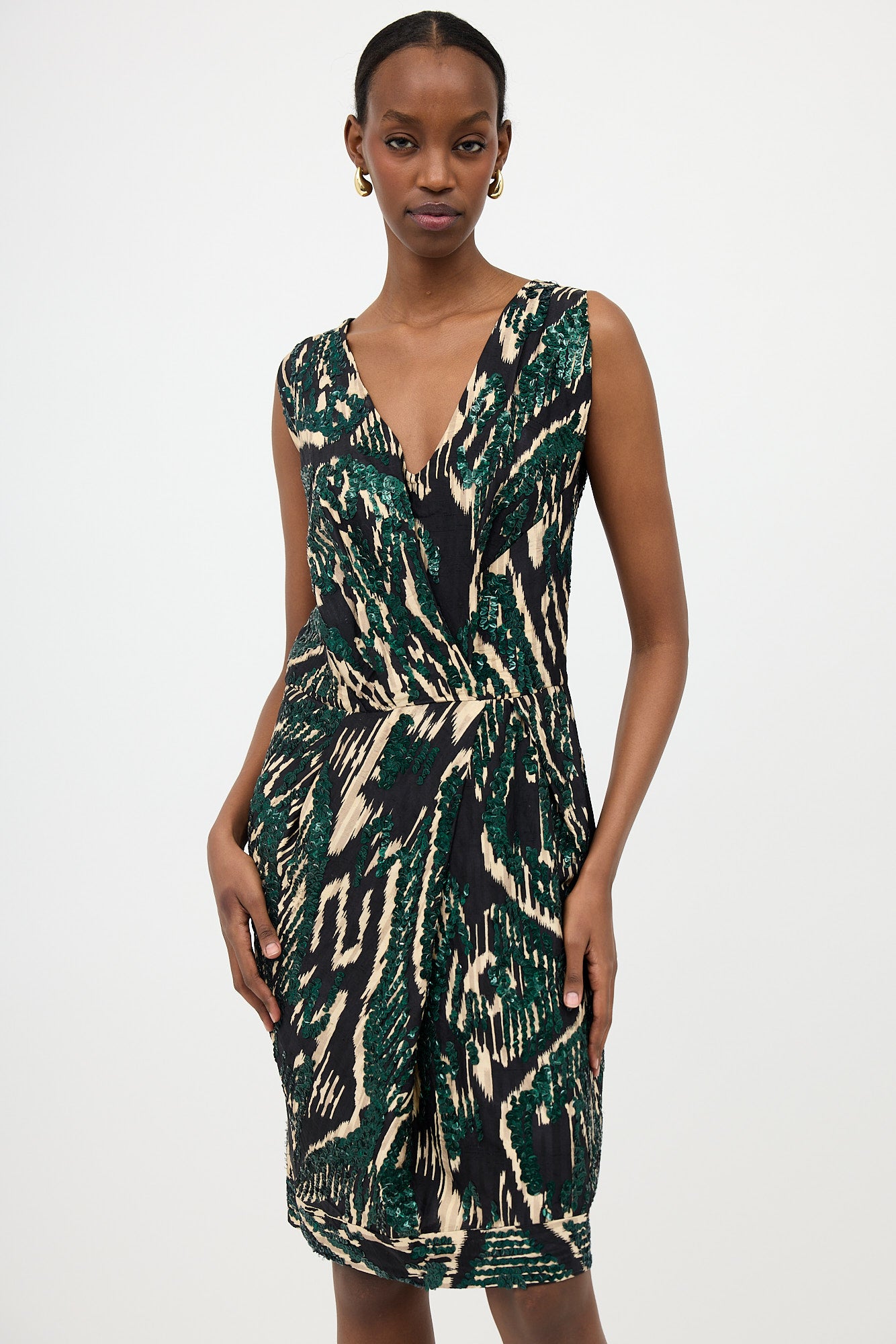 dries van noten sequin dress Snakeskin Effect Sequin Gown (Women)
