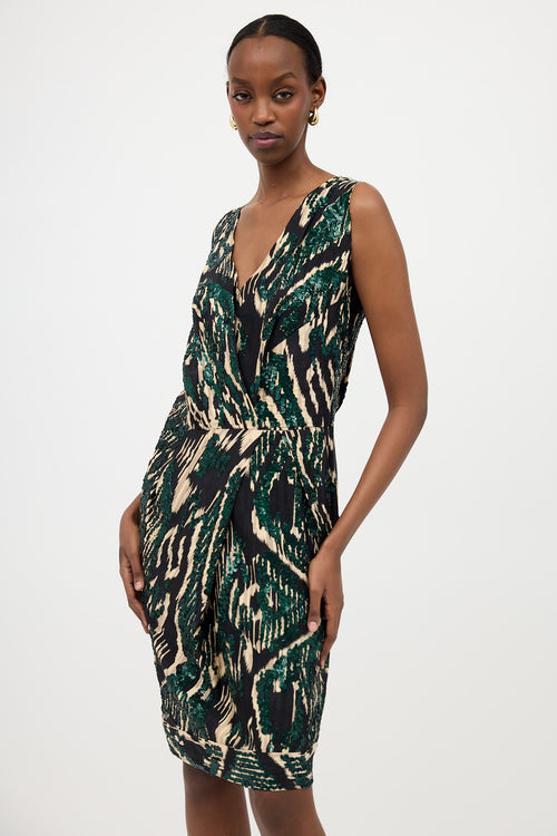 Dries Van Noten Silk Printed Sequin Dress