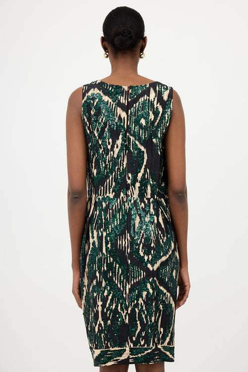 Dries Van Noten Silk Printed Sequin Dress