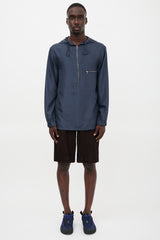 Dries Van Noten Silk Satin Hooded Anorak