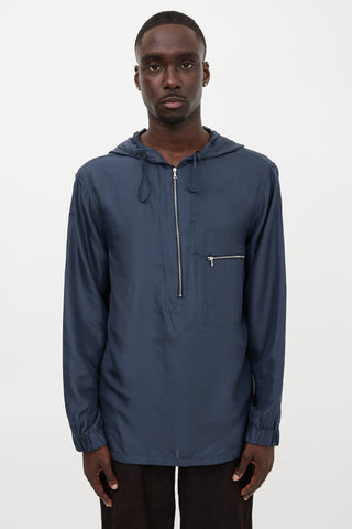 Dries Van Noten Silk Satin Hooded Anorak