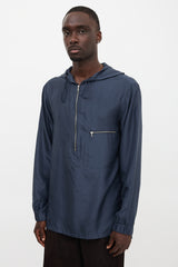 Dries Van Noten Silk Satin Hooded Anorak
