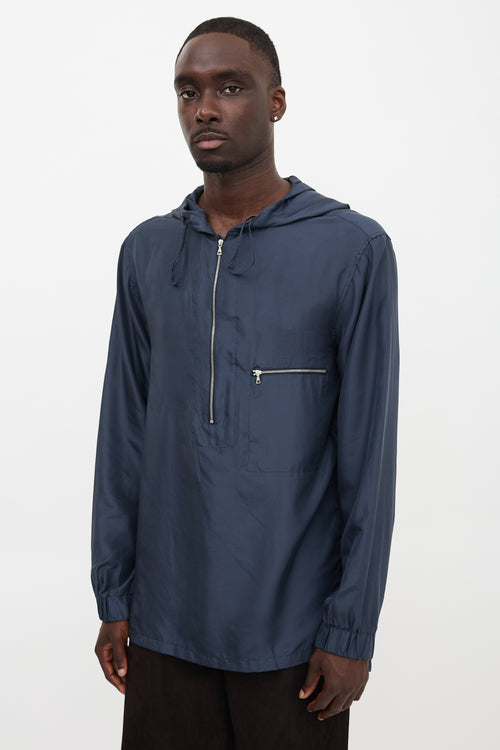 Dries Van Noten Silk Satin Hooded Anorak