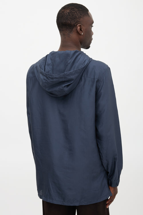 Dries Van Noten Silk Satin Hooded Anorak