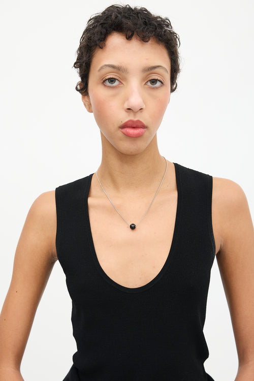 Dries Van Noten Silver & Black Ball Pendant Necklace