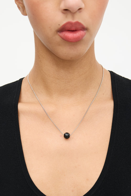 Dries Van Noten Silver & Black Ball Pendant Necklace