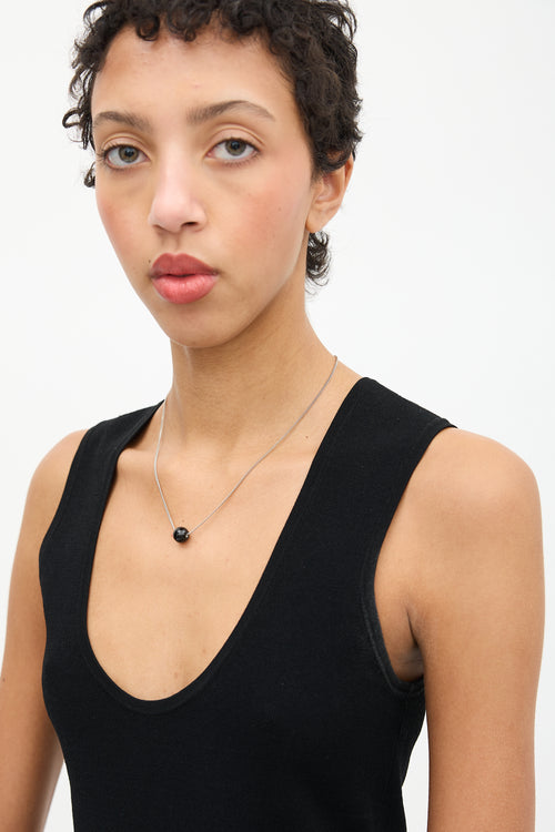 Dries Van Noten Silver & Black Ball Pendant Necklace