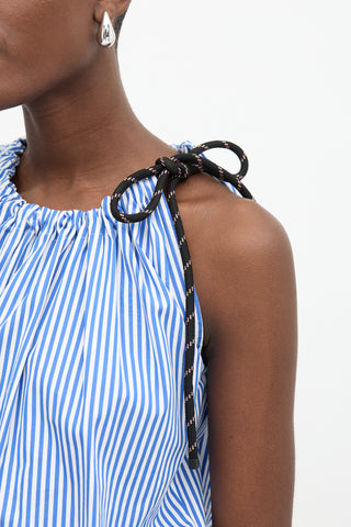 Dries Van Noten Stripe One Shoulder Blouse