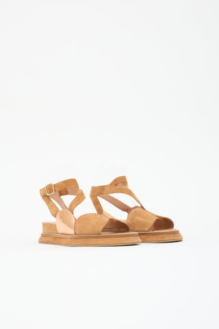 Dries Van Noten Suede & Metallic Sandal