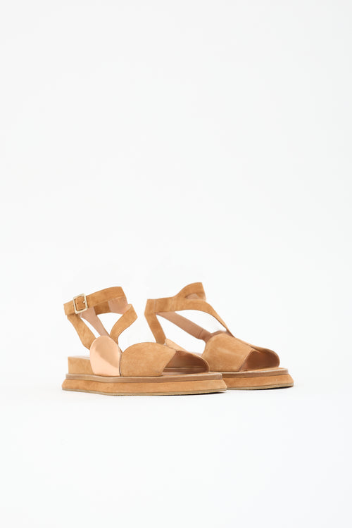 Dries Van Noten Suede & Metallic Sandal