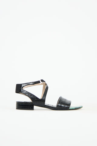 Dries Van Noten Embossed Leather Sandal