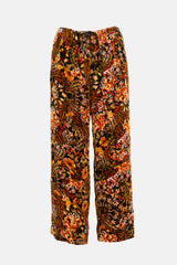 Dries Van Noten Velvet Floral Wide Leg Pant