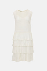 Dries Van Noten Voile Embroidered Tiered Dress