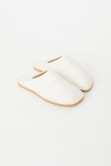 Dries Van Noten White Leather Quilted Slide