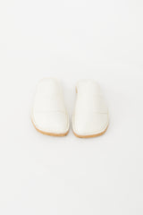 Dries Van Noten White Leather Quilted Slide