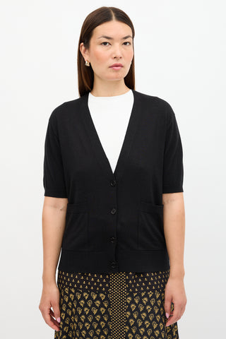 Dries Van Noten Wool Short Sleeve Cardigan