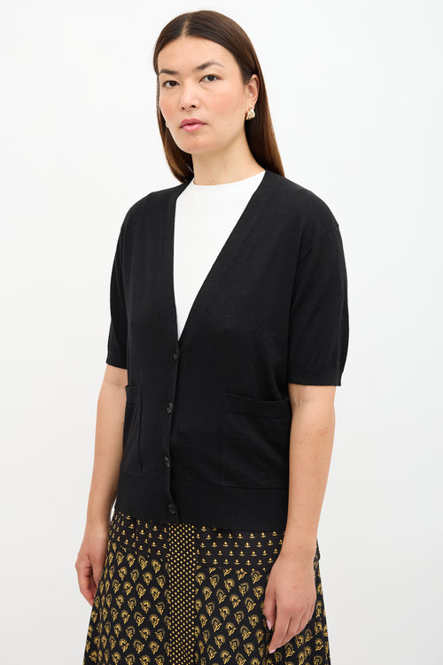 Dries Van Noten Wool Short Sleeve Cardigan