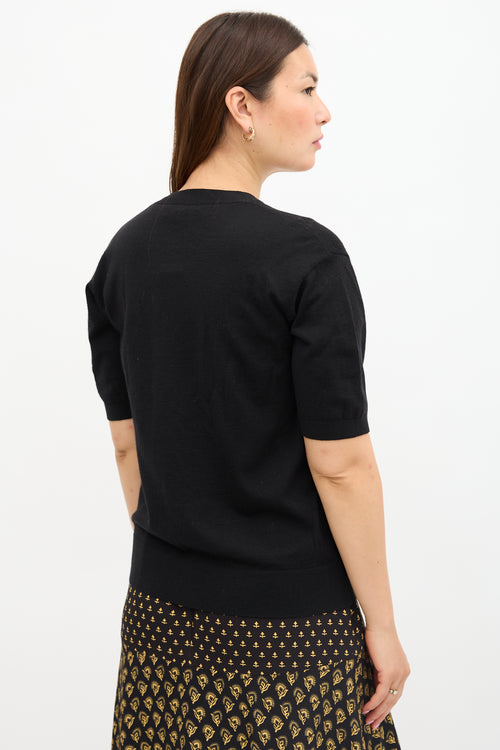 Dries Van Noten Wool Short Sleeve Cardigan