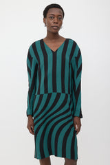 Dries Van Noten Wool Striped Midi Dress