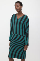 Dries Van Noten Wool Striped Midi Dress