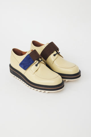 Dries Van Noten Yellow Leather & Brown Strap Oxford