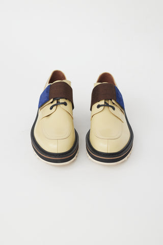 Dries Van Noten Yellow Leather & Brown Strap Oxford