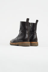 Dries Van Noten Brown Leather Gum Sole Ankle Boot