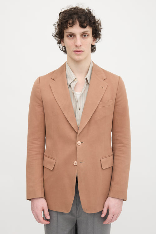 Dries Van Noten Linen Notched Blazer
