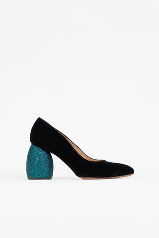 Dries Van Noten Velvet & Glitter Pump