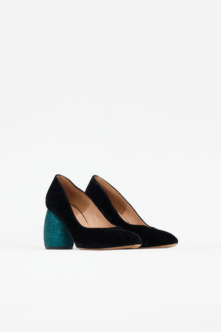 Dries Van Noten Velvet & Glitter Pump
