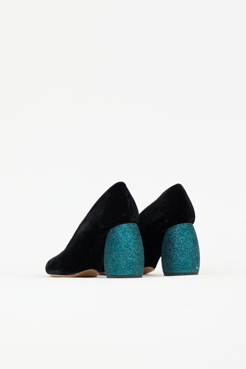 Dries Van Noten Velvet & Glitter Pump