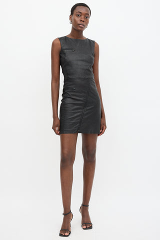 Drome Leather Zip Sheath Dress